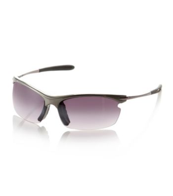 Paradise Collection® Men's Gun-Smoke Semi Rimless Wrap Sunglasses