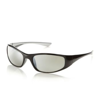Paradise Collection® Men's Black-Smoke Plastic Wrap Sunglasses