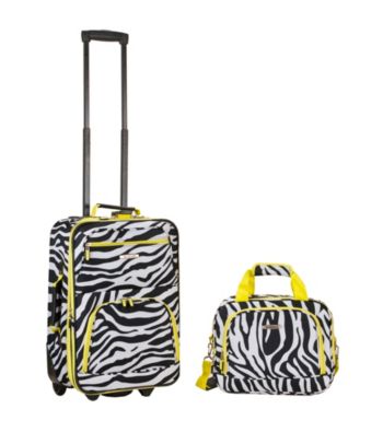 Rockland 2-pc. Lime Zebra Luggage Set