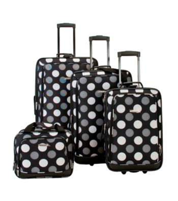Rockland 4-pc. Black Dot Luggage Set