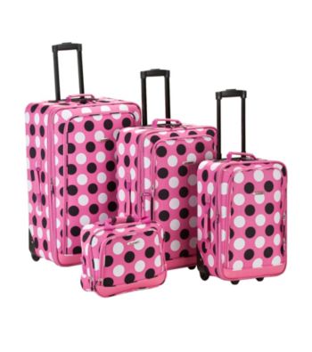 Rockland 4-pc. Pink Dot Luggage Set