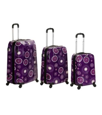 Rockland 3-pc. Purple Multi Vision Polycarbonate/ABS Luggage Set