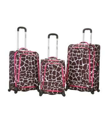 Rockland Polo Equipment Pink Giraffe 3-pc. Fusion Spinner Luggage Set