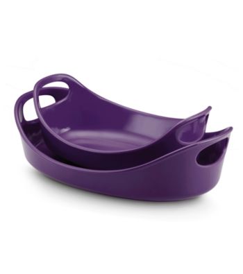 Rachael Ray® Purple Stoneware 2-pc. Oval Baker Pan Set