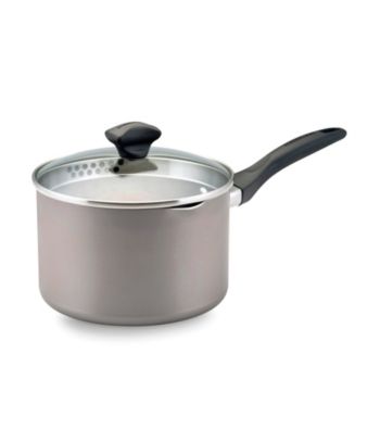 Farberware® Dishwasher Safe Nonstick Champagne 3-Quart Straining Saucepan