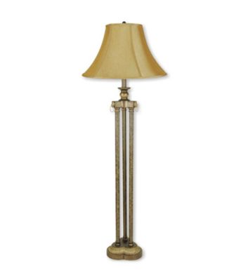 Ore International™ Antique Gold 3-Pillar Floor Lamp