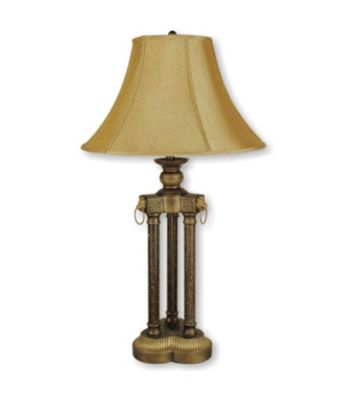 Ore International™ Antique Gold 3-Pillar Table Lamp