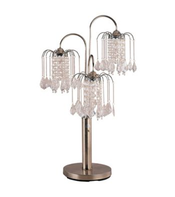 Ore International™ Antique Brass Finish Table Lamp With Crystal-Like Shades