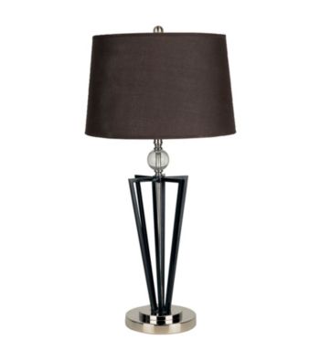 Ore International™ Black Crystal Ball Table Lamp