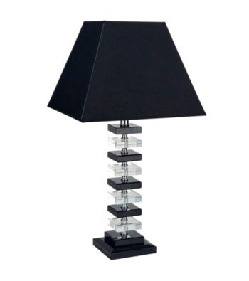 Ore International™ Black & Clear Squares Table Lamp