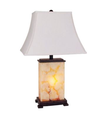 Ore International™ Rectangle Shade Table Lamp With Night Light