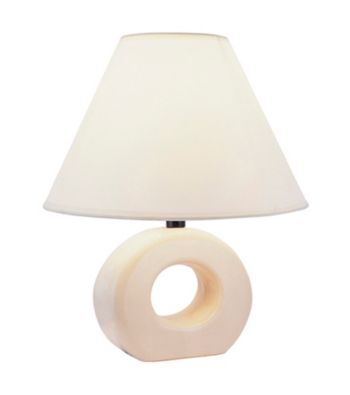 Ore International™ Round Ivory Ceramic Table Lamp