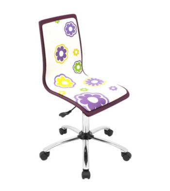 Lumisource® Purple Printed Daisy Computer Chair