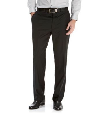 Calvin Klein Men's Black Flat Front Suit Pants
