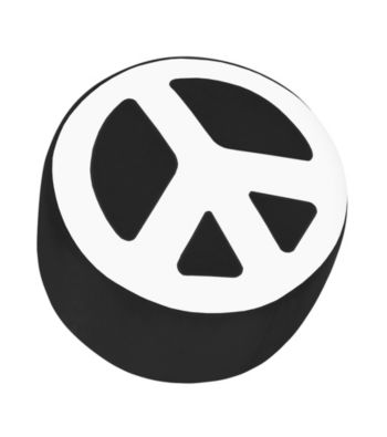 Lumisource® Black & White Peace Sign Ottoman