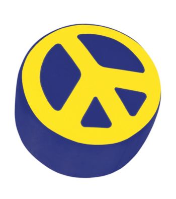 Lumisource® Blue & Yellow Peace Sign Ottoman