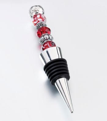 Lillian Rose® Beaded Wine Stopper-Red