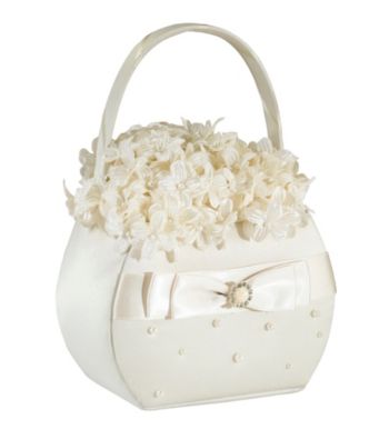 Lillian Rose® Scattered Pearl Basket - Ivory