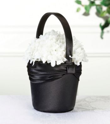 Lillian Rose® Satin Flower Basket - Black