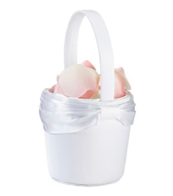 Lillian Rose® White Sash Flower Basket