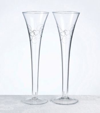 Lillian Rose® Double Heart Flutes