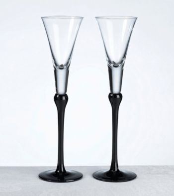 Lillian Rose® Set of 2 Tall Flutes - Black