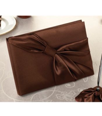 Lillian Rose® Brown Satin Guest Book