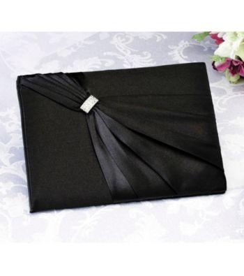 Lillian Rose® Satin Rhinestone Guest Book - Black