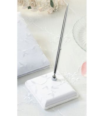 Lillian Rose® Elegant Satin Square Pen - White