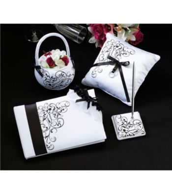 Lillian Rose® Black/White Wedding Set