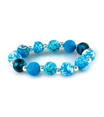 Viva Beads® Blue Brook 12mm Chunky Clay Bead Stretch Bracelet