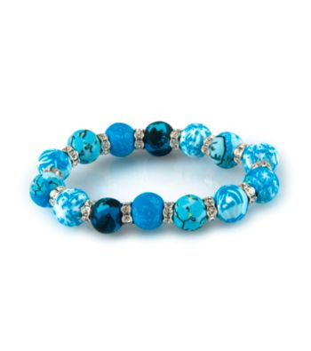 Viva Beads® Blue Brook 12mm Crystal Chunky Stretch Bracelet