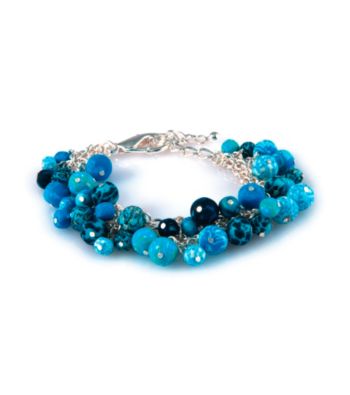 Viva Beads® Blue Brook Beaded Mesh Chain Bracelet