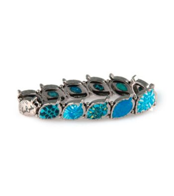 Viva Beads® Blue Brook Pebble Leaf Stretch Bangle