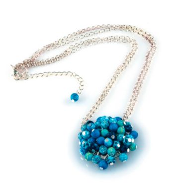 Viva Beads® Blue Brook Flat Cluster Necklace