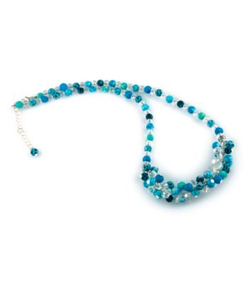 Viva Beads® Blue Brook Crystal Rope Cluster Necklace