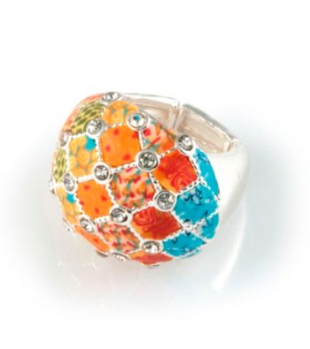 Viva Beads® Pumpkin Spice Crystal Cocktail Bead Ring