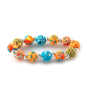 Viva Beads® Pumpkin Spice 12mm Chunky Clay Bead Stretch Bracelet