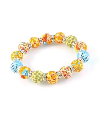 Viva Beads® Pumpkin Spice 12mm Crystal Chunky Stretch Bracelet