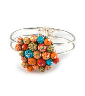 Viva Beads® Pumpkin Spice Flat Cluster Cuff