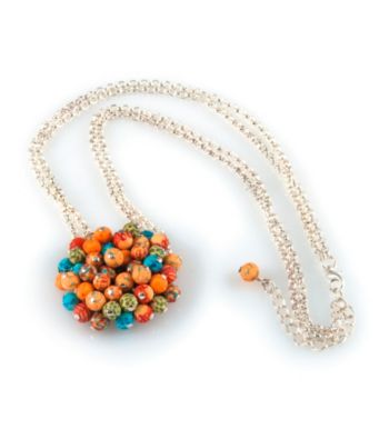 Viva Beads® Pumpkin Spice Flat Cluster Necklace