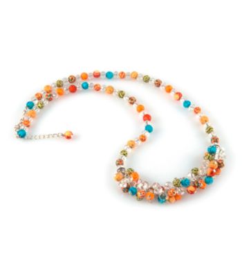 Viva Beads® Pumpkin Spice Crystal Rope Cluster Necklace
