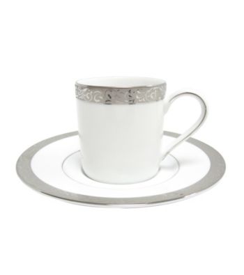Nikko Platinum Filigree Demitasse Cup & Saucer Set