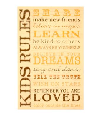 New View Sentiment Plaque - Kids House Rules