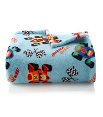 LivingQuarters Kids' Micro Cozy Race Cars Throw