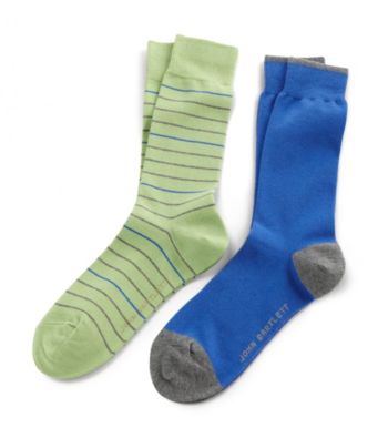 John Bartlett Statements Men's Mint Olive 2-Pack Multi-Striped Socks
