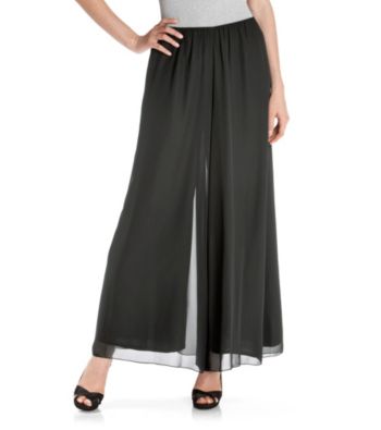 Alex Evenings® Black Chiffon Wide Leg Pant