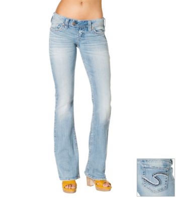 Silver Jeans Co. Tuesday Straight Fit Low-Rise Light Wash Bootcut Jeans