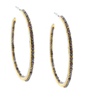 Vince Camuto™ Goldtone Pave Open Hoop Earrings