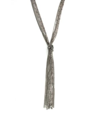 BCBGeneration™ Silvertone Multi-Strand Chain Fringe Y-Necklace